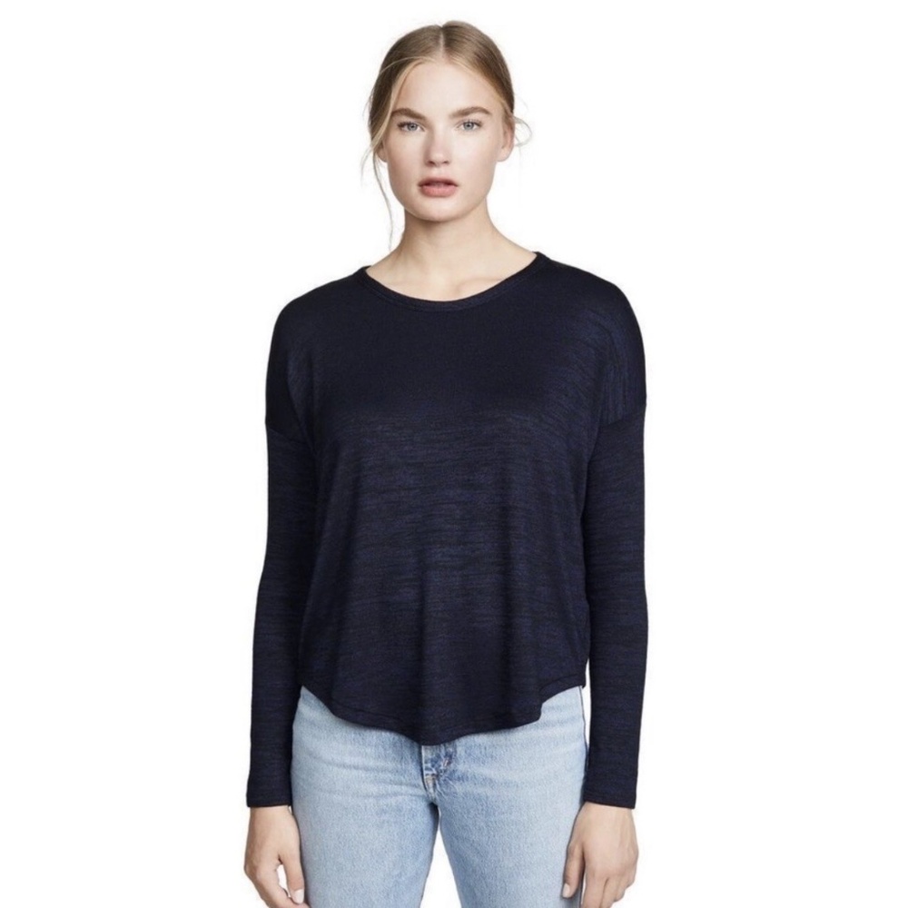Rag and Bone Jean Tri-Blend Long Sleeve Curve Hem Tee - Size S. - Picture 4 of 15